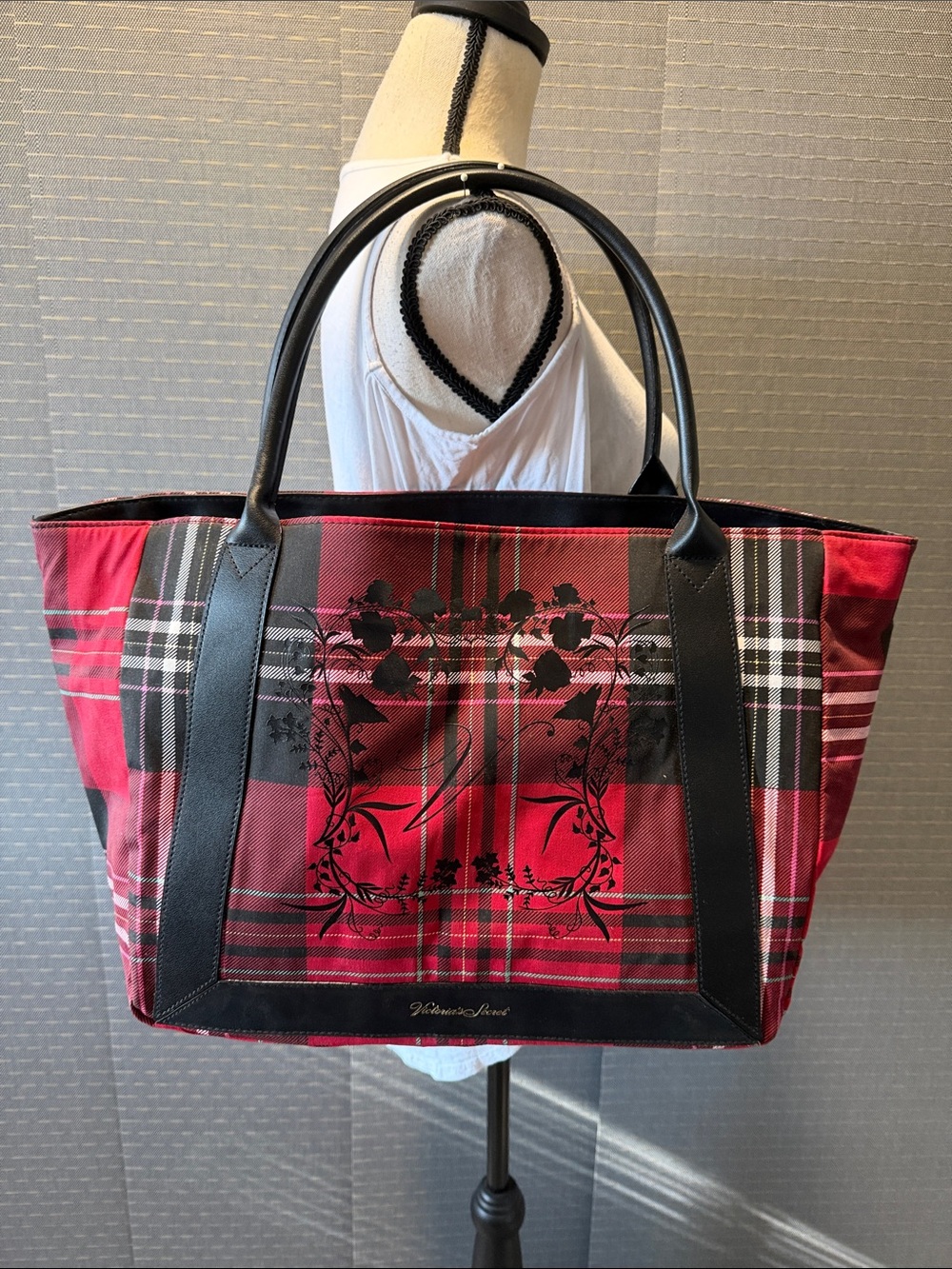Victoria’s Secret Small Red Plaid Tote